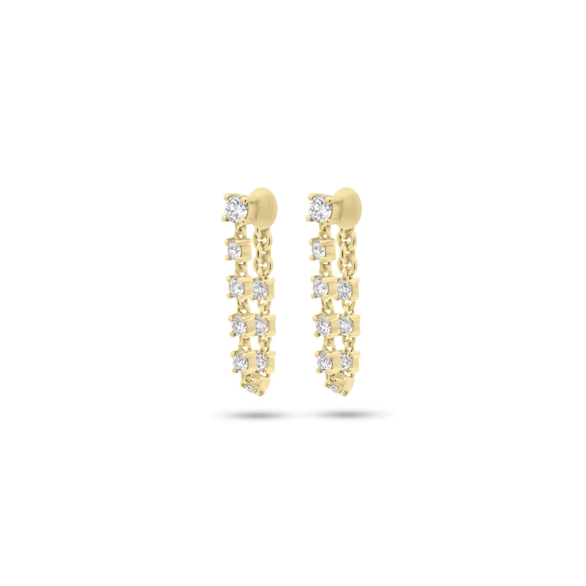 Diamond Dangle Chain Earrings
