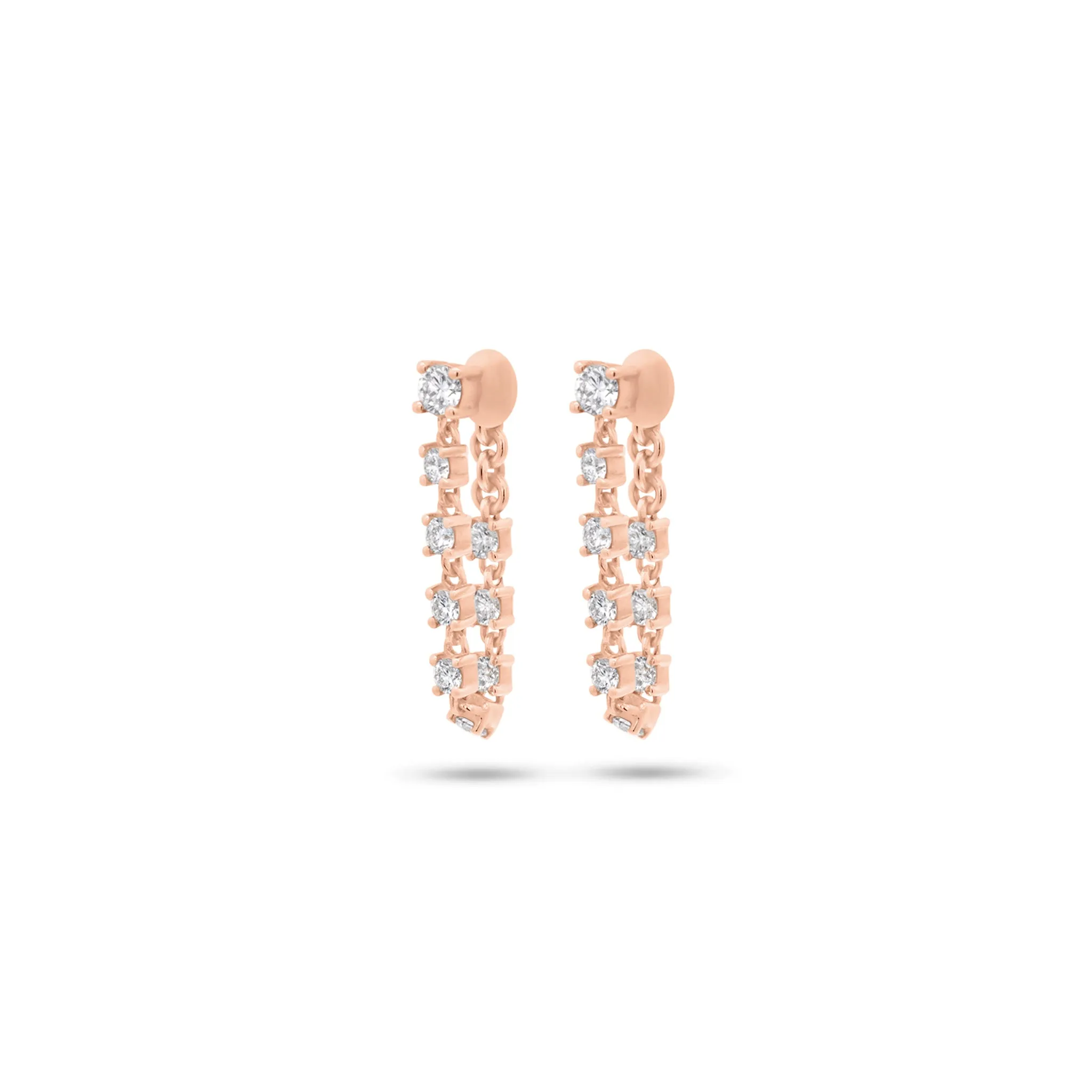 Diamond Dangle Chain Earrings