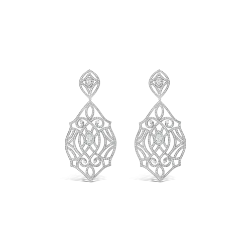 Diamond Dangle Lace Earrings