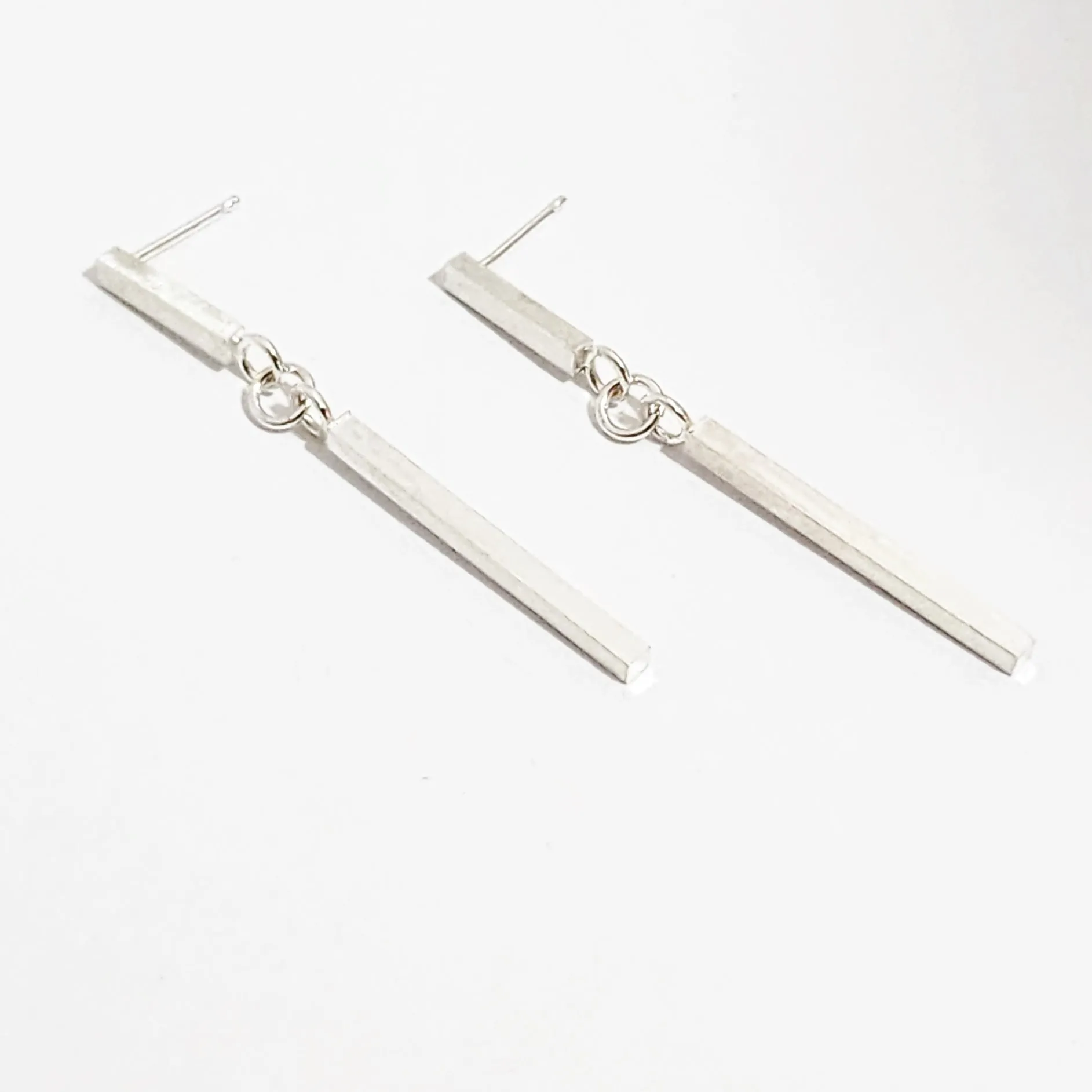 Double Bar Swing Earrings in Sterling Silver
