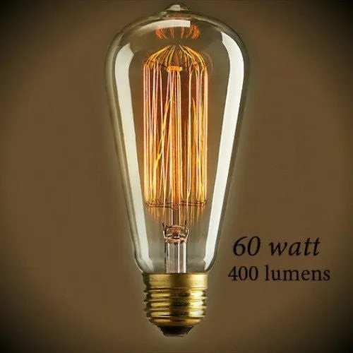 Edison Bulb - 60 Watt - 5.5 In. Length - Squirrel Cage Filament - Amber