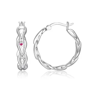 ELLE Sterling Silver Link Hoop Earrings (SI3318)