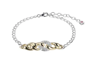 ELLE Two Tone "Ebullience" CZ Link Bracelet (SI5037)