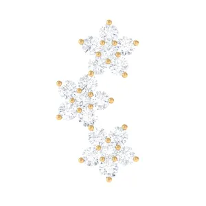 Exquisite Moissanite Flower Crawler Earring in Prong Setting
