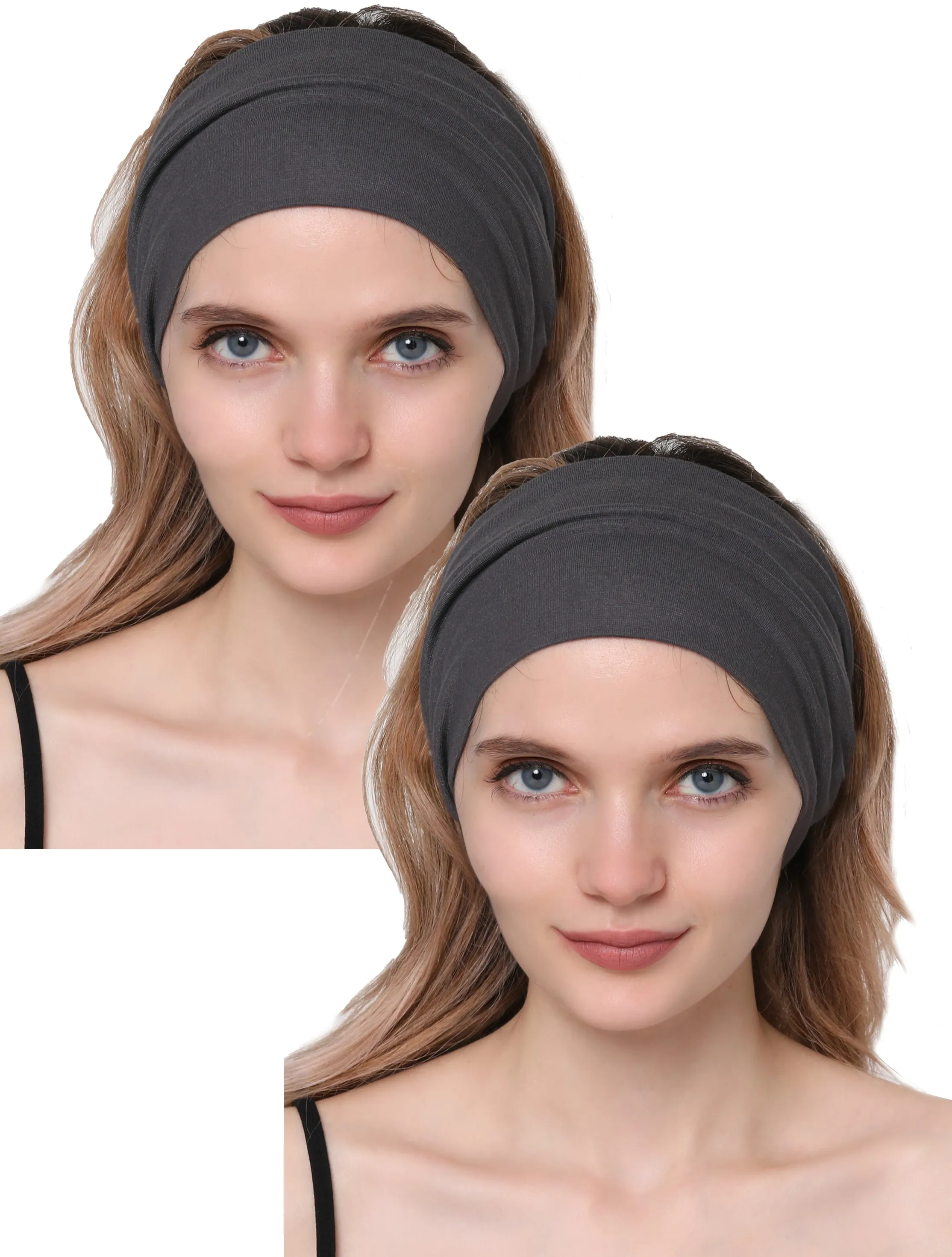 Extra Wide Plain Headband Set of Two