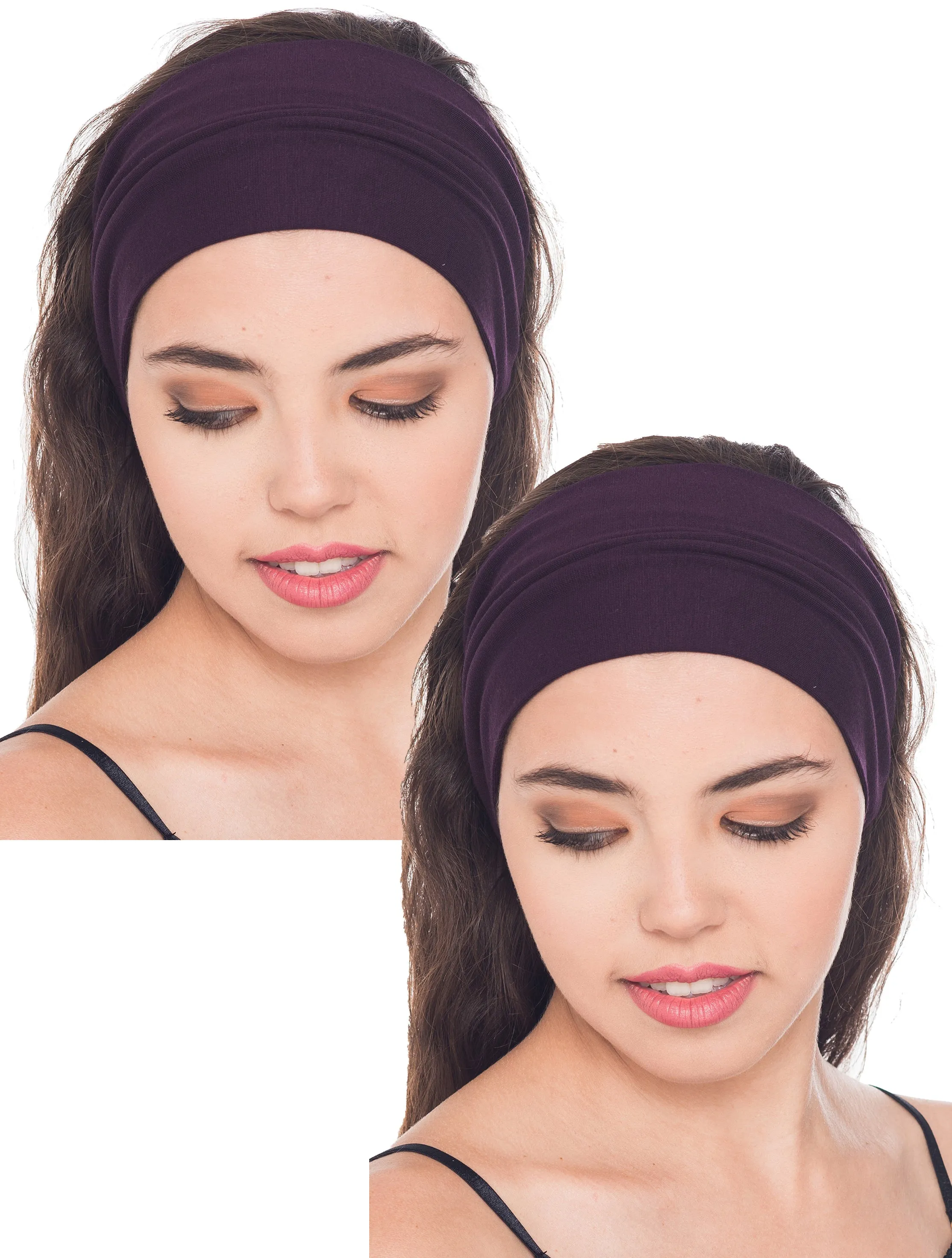 Extra Wide Plain Headband Set of Two