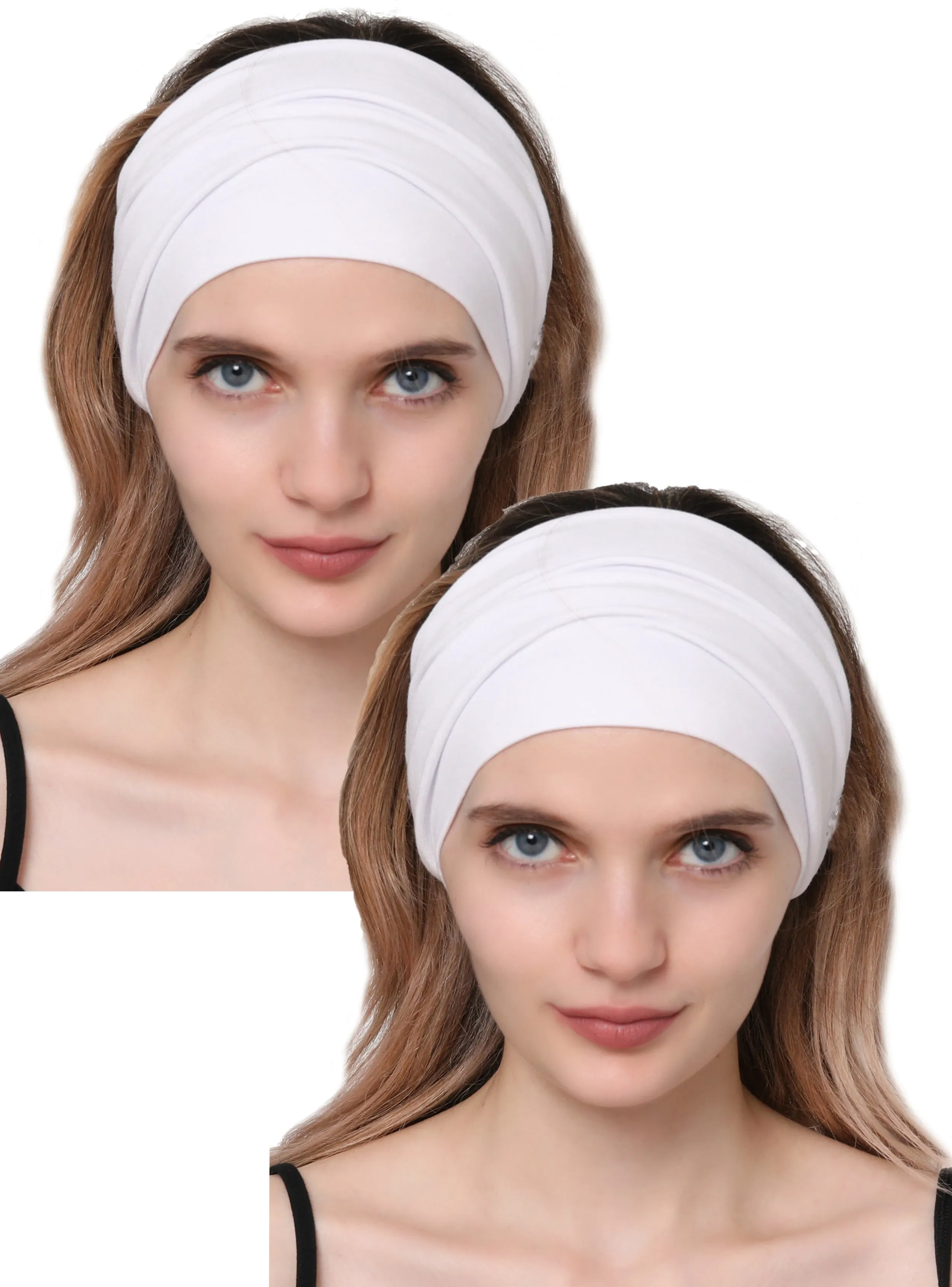 Extra Wide Plain Headband Set of Two