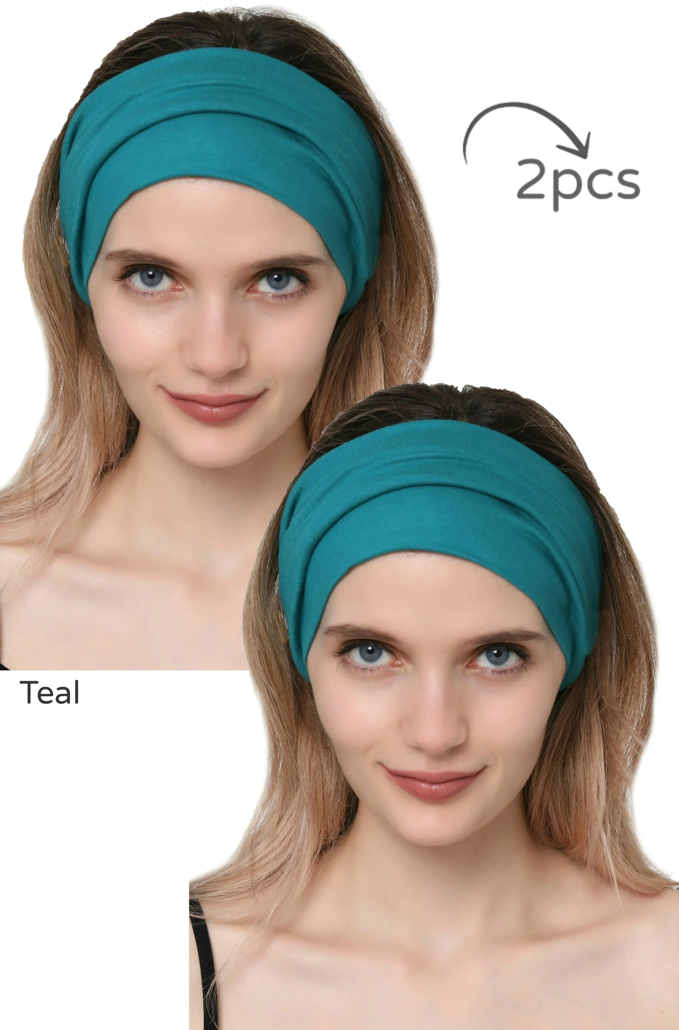 Extra Wide Plain Headband Set of Two