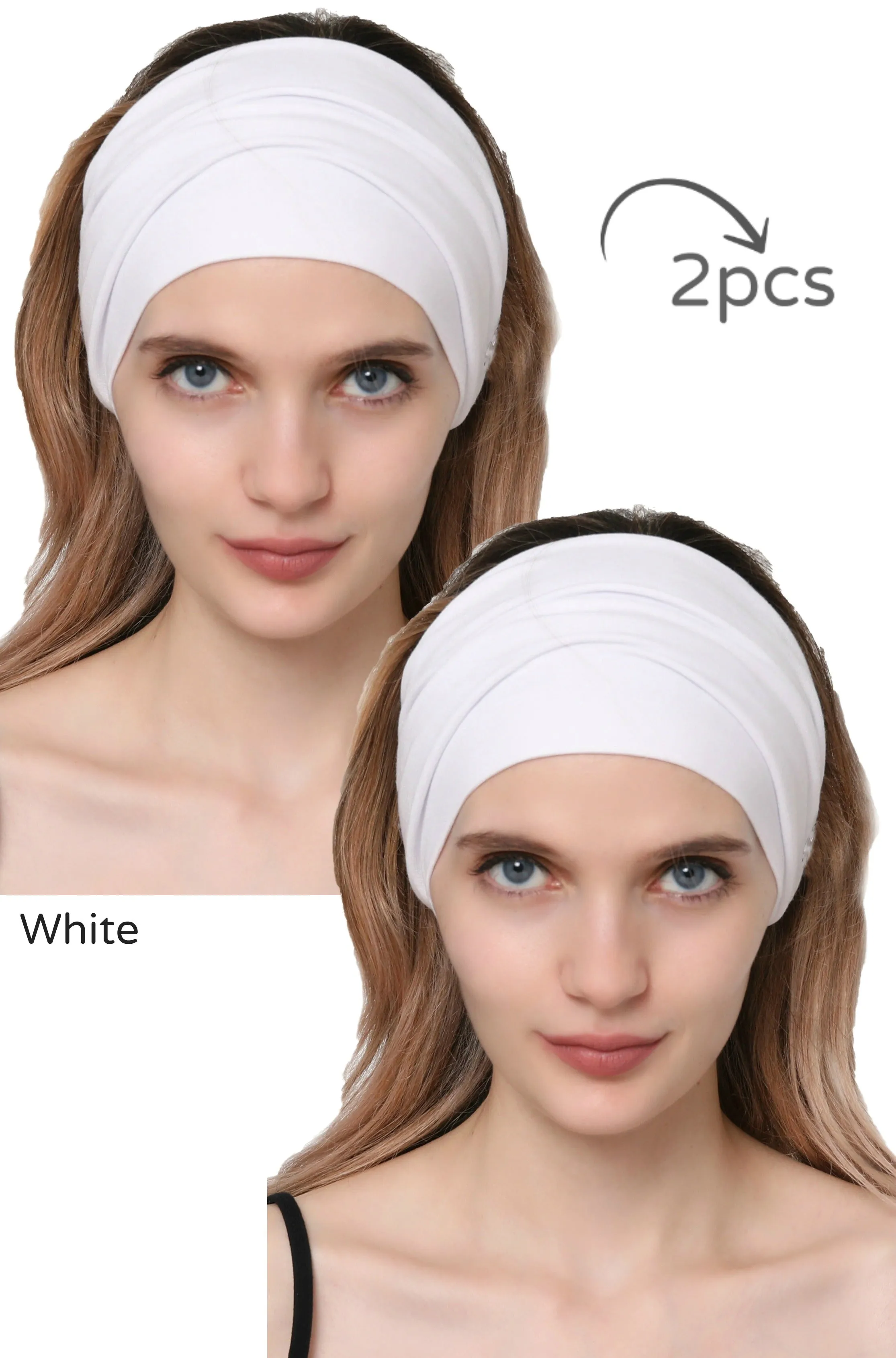 Extra Wide Plain Headband Set of Two