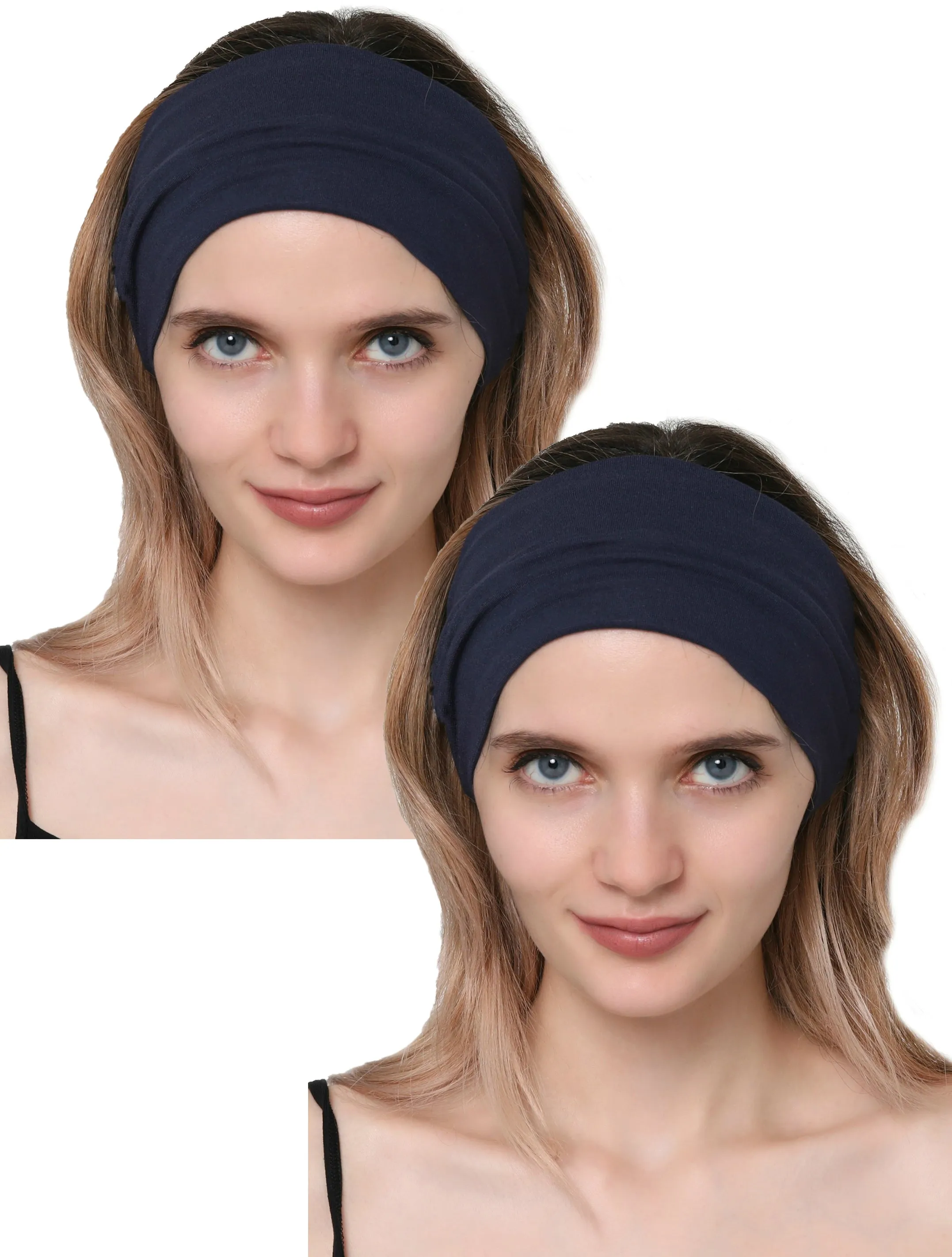Extra Wide Plain Headband Set of Two