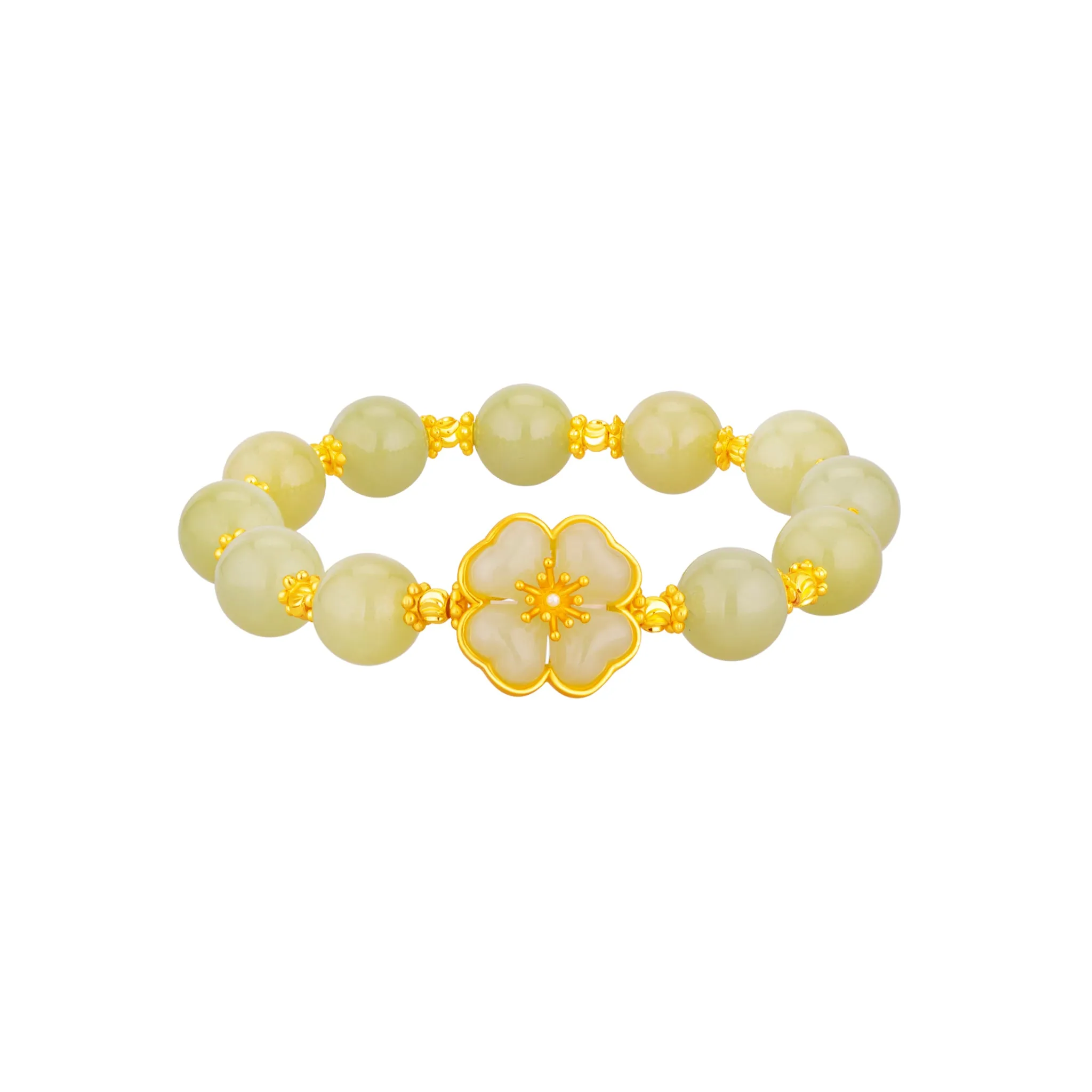Four-Leaf Clover Jade Bracelet