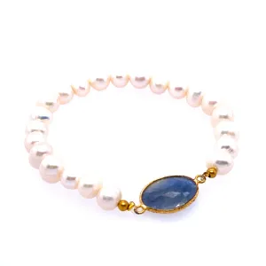 Freshwater Pearl & Stone Stretch Bracelet