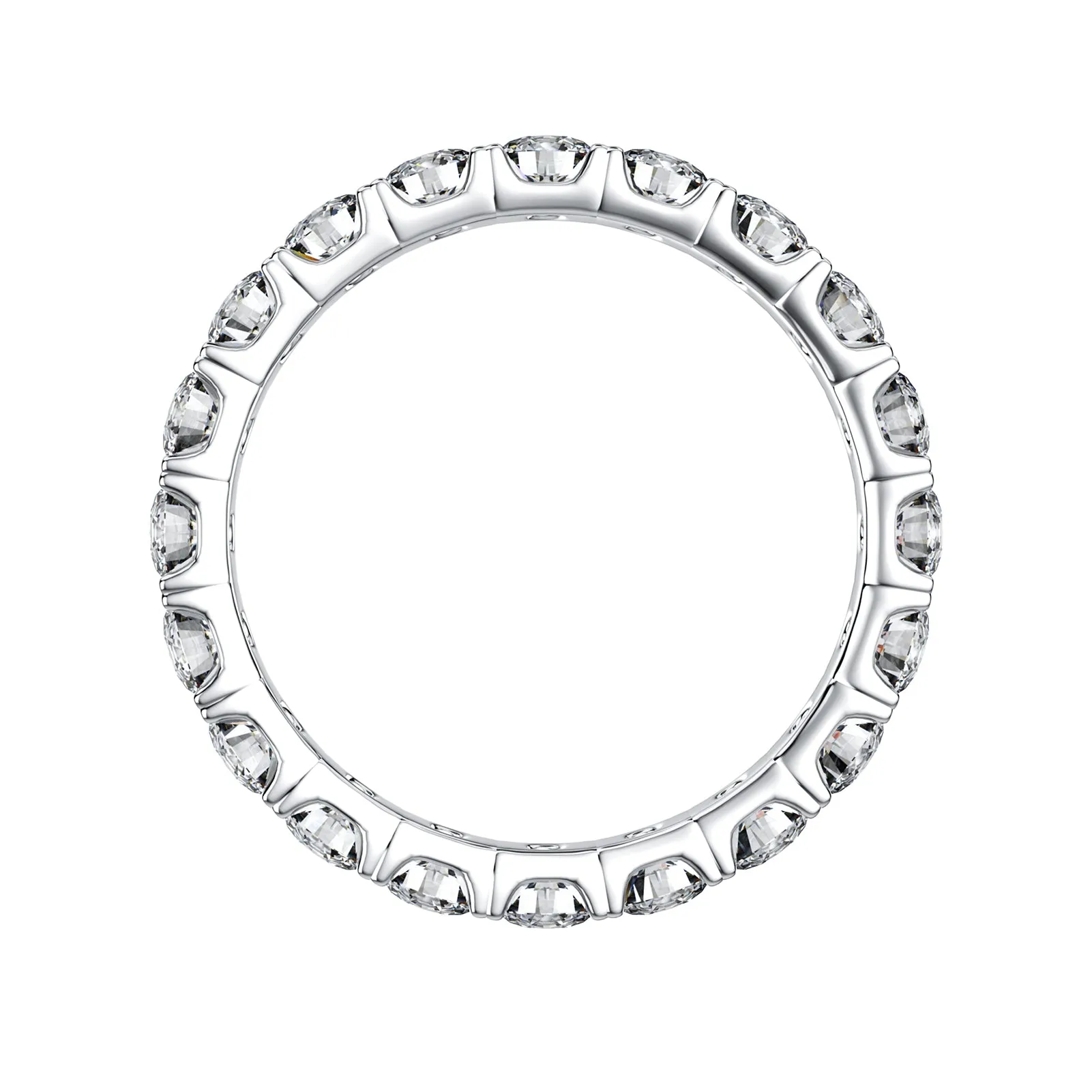 Full Accented Eternity Moissanite Diamond Engagement Band in Yellow/White Gold