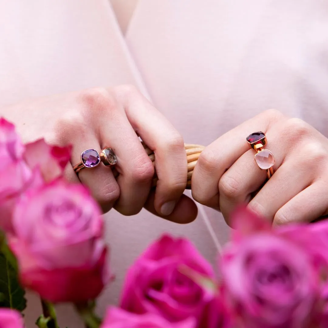 Garnet Cocktail Ring | Rose Gold