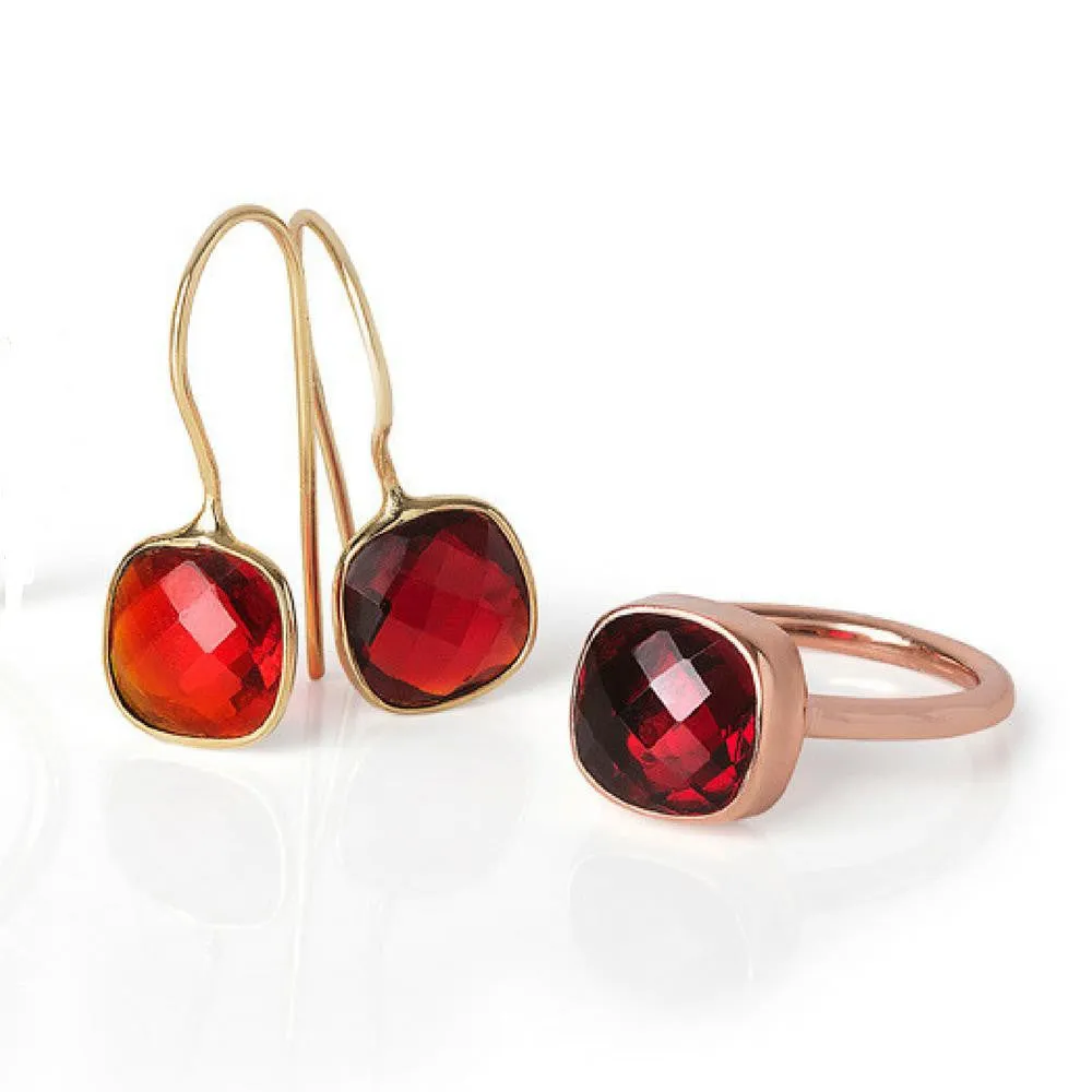 Garnet Cocktail Ring | Rose Gold