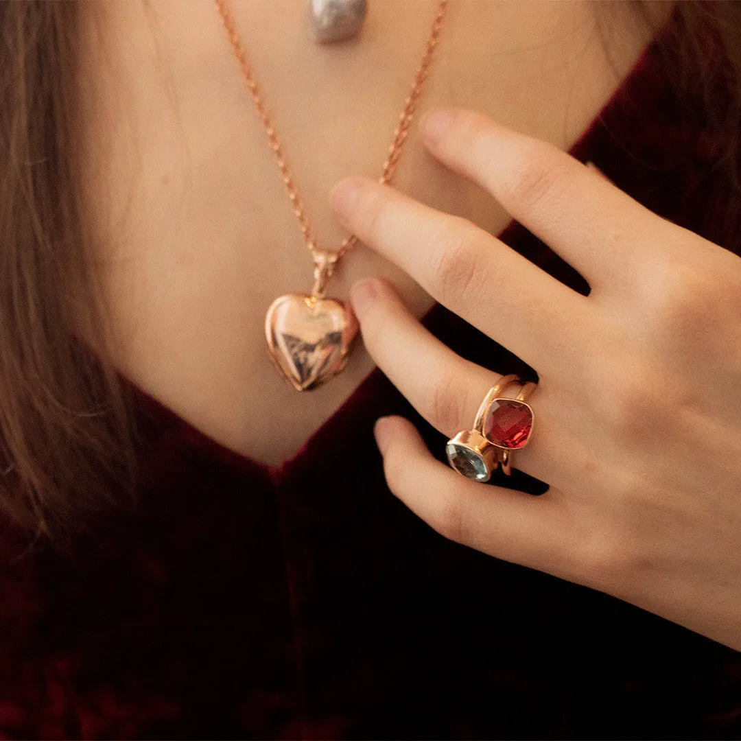 Garnet Cocktail Ring | Rose Gold