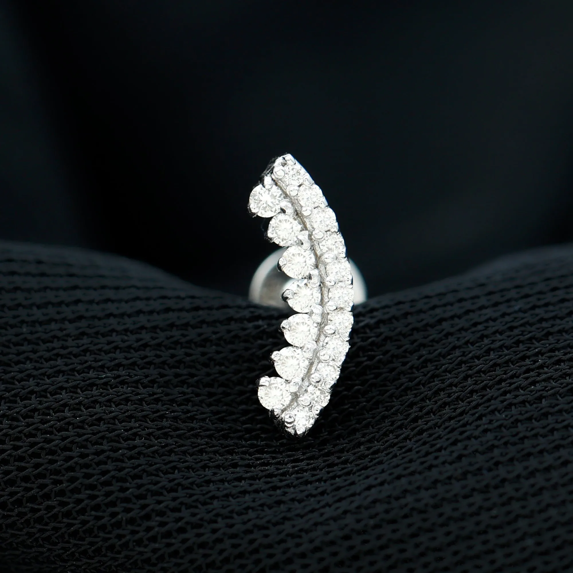 Genuine Diamond Curved Cartilage Earring