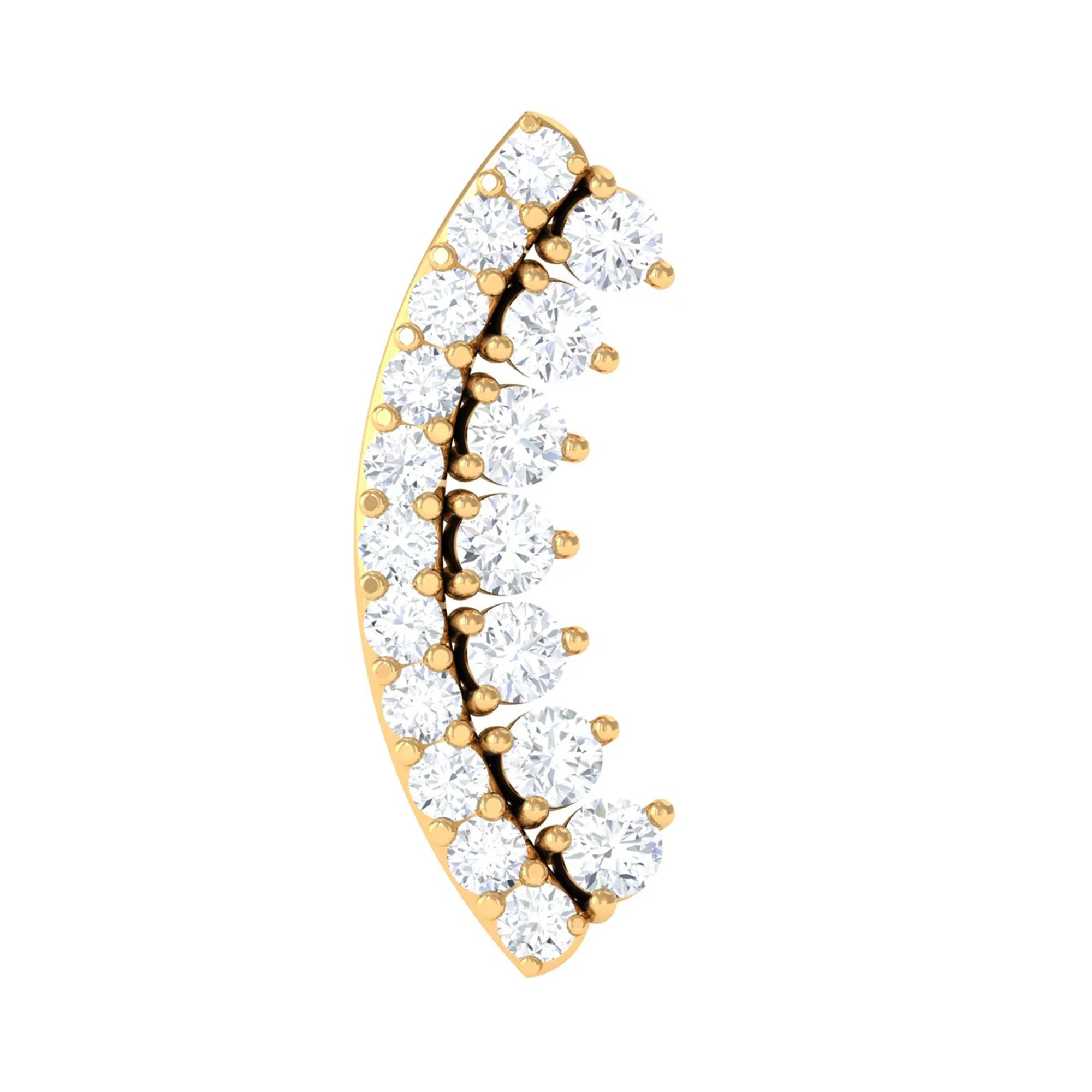 Genuine Diamond Curved Cartilage Earring
