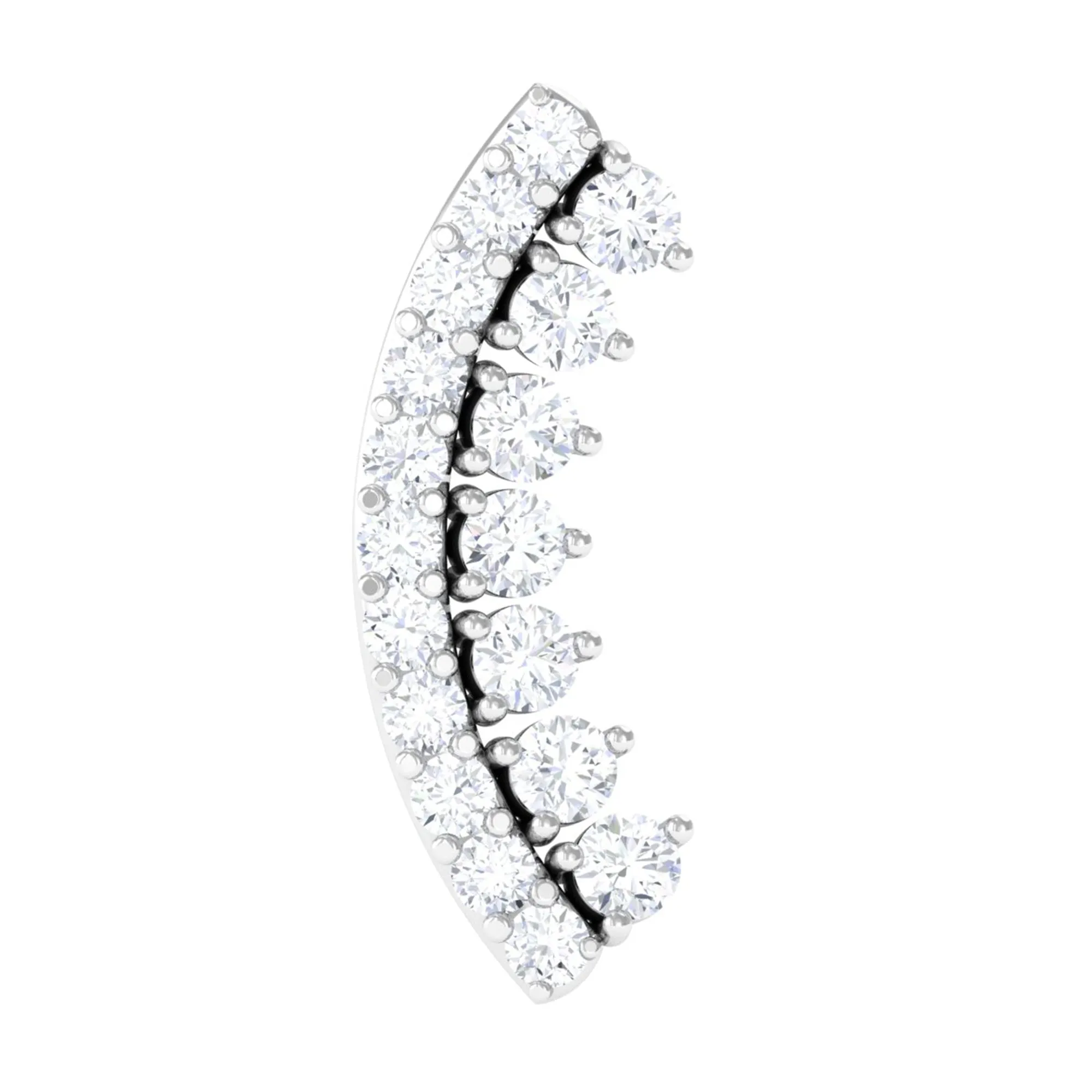 Genuine Diamond Curved Cartilage Earring