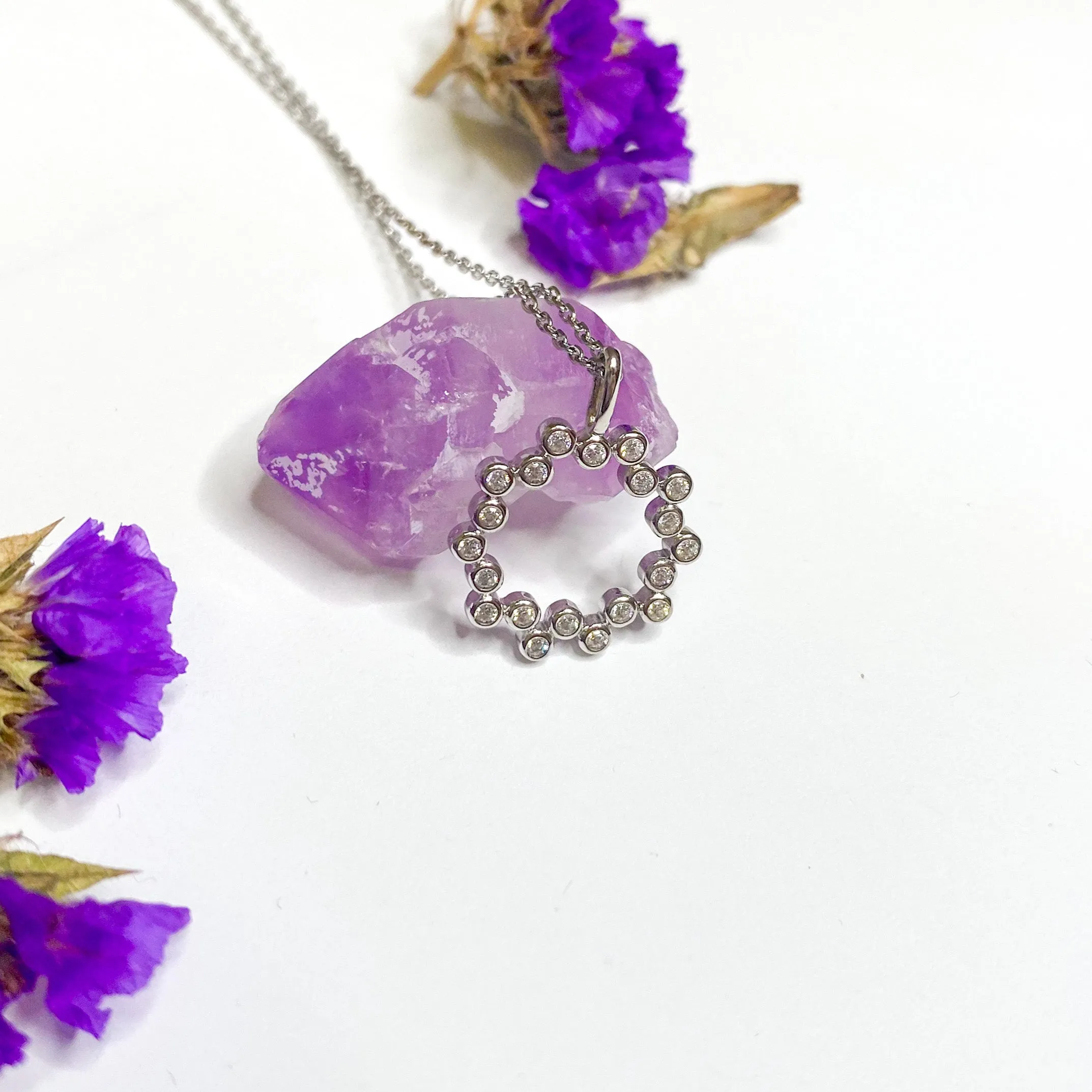 Gloria Cubic Zirconia Sterling Silver Pendant