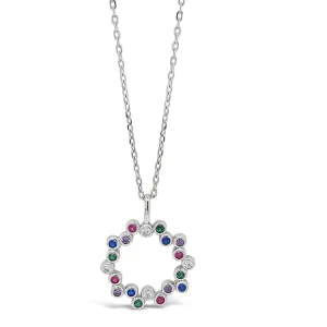 Gloria Multi Gem Sterling Silver Pendant