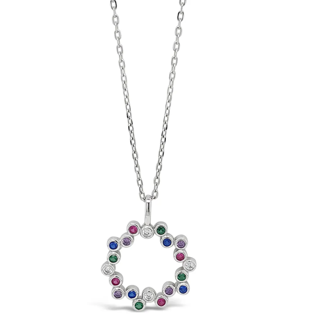 Gloria Multi Gem Sterling Silver Pendant