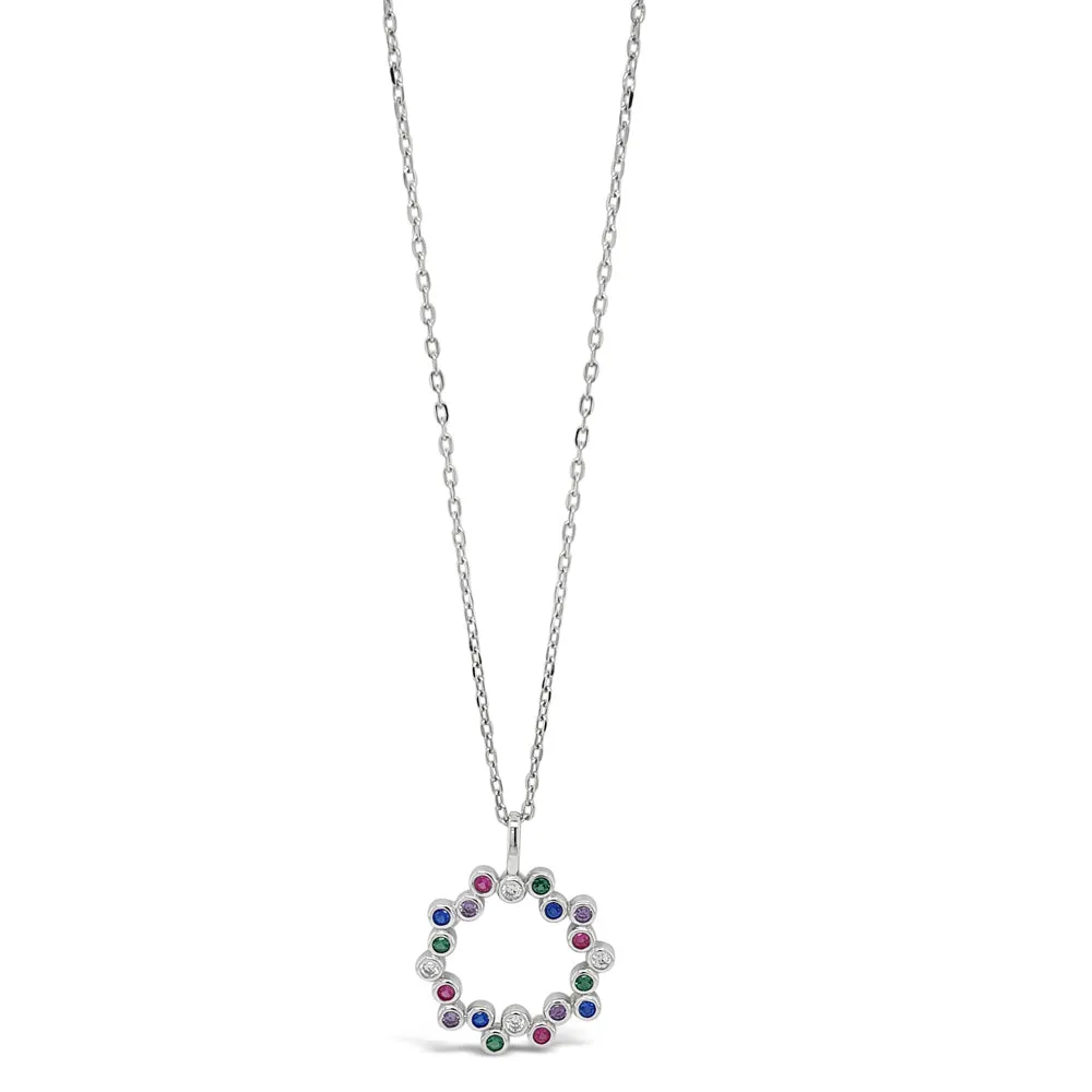 Gloria Multi Gem Sterling Silver Pendant