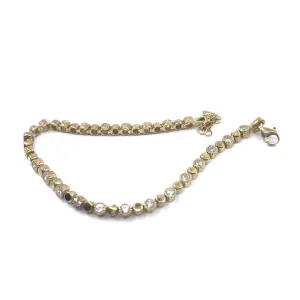 Gold Plated Sterling Silver CZ Link Circle Bracelet