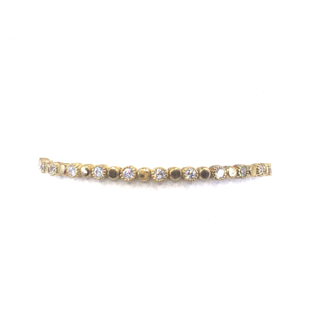 Gold Plated Sterling Silver CZ Link Circle Bracelet