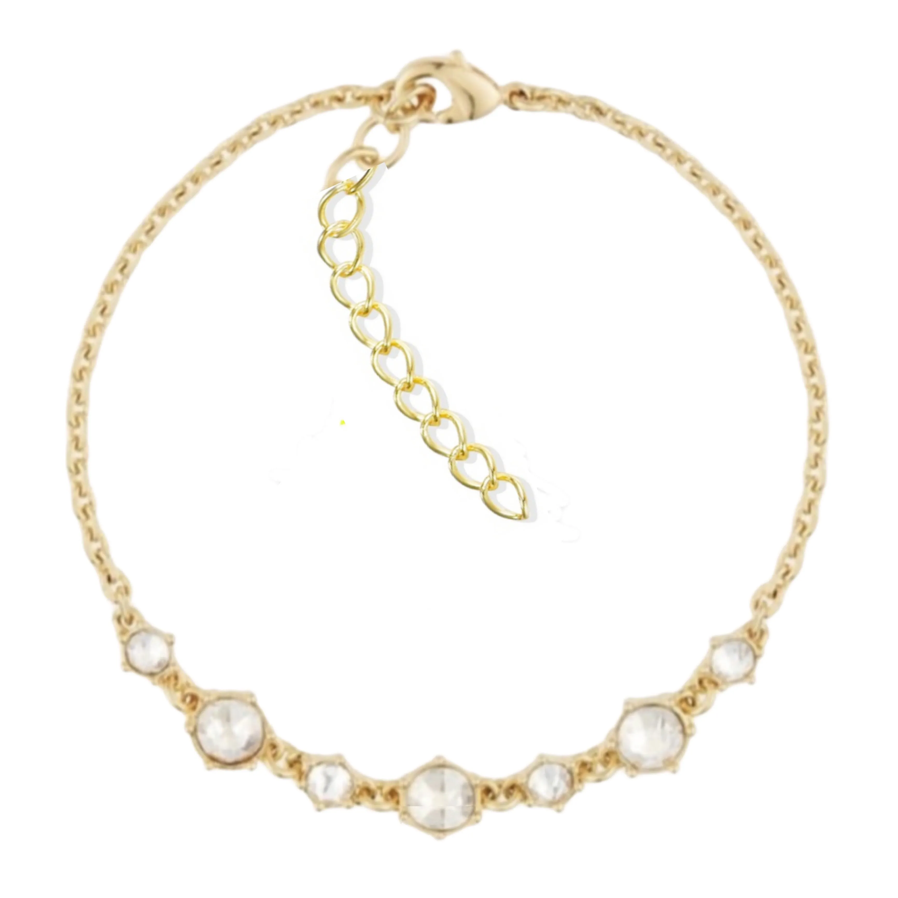Gold Plated Sterling Silver Iced Stone Bracelet