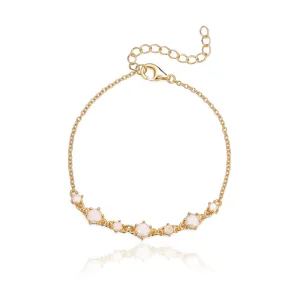 Gold Plated Sterling Silver Iced Stone Bracelet