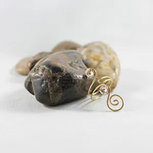 Gold Wire Wrapped Clear Crystal Ring