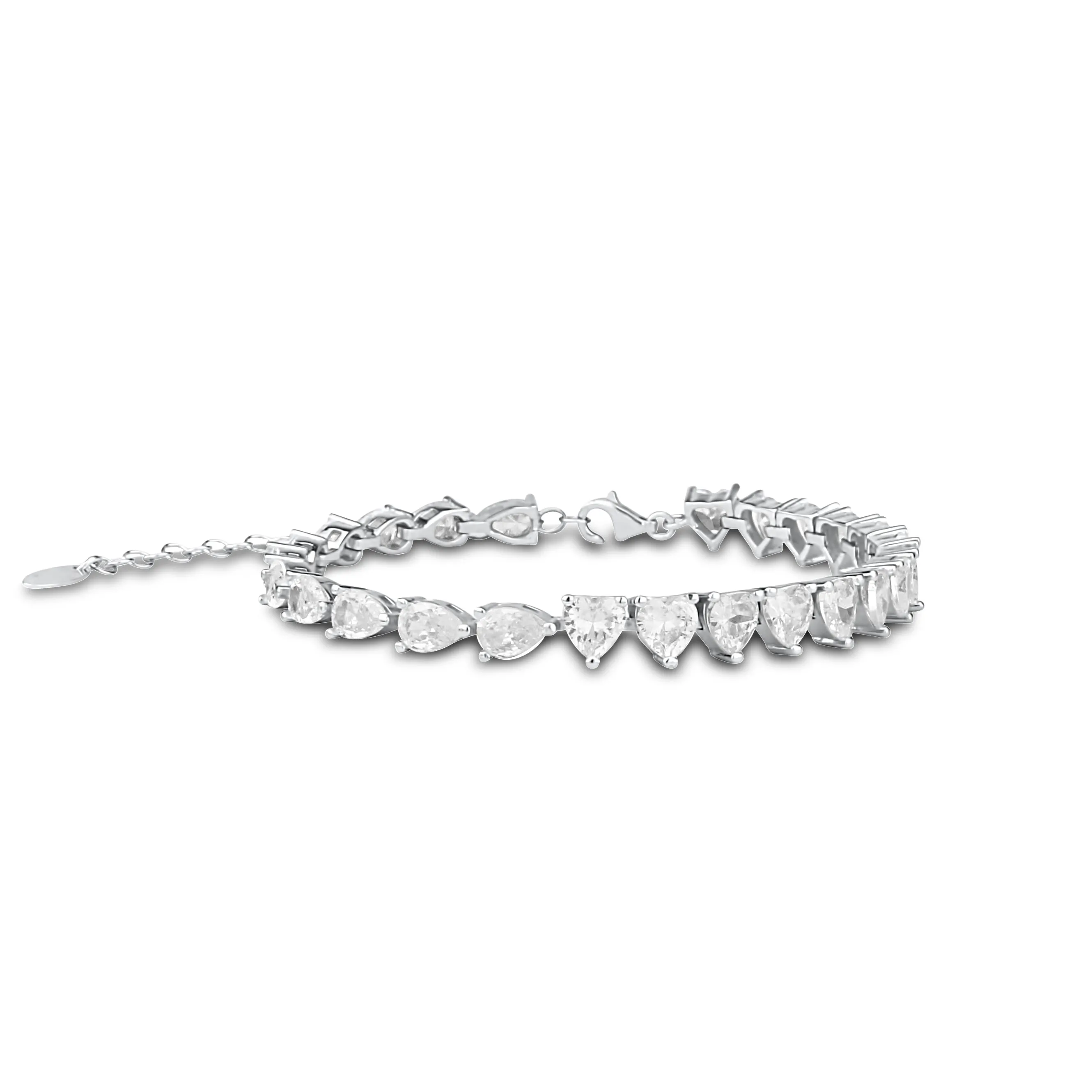 Half Heart Half Pear Tennis Bracelet