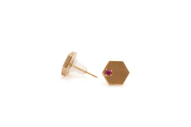 Hexagon Stud Earrings