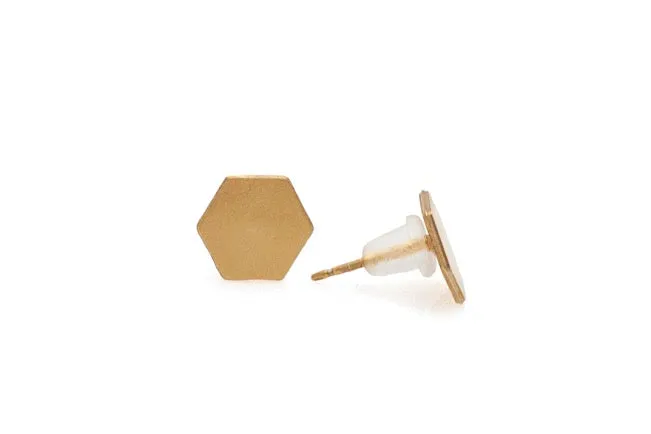 Hexagon Stud Earrings