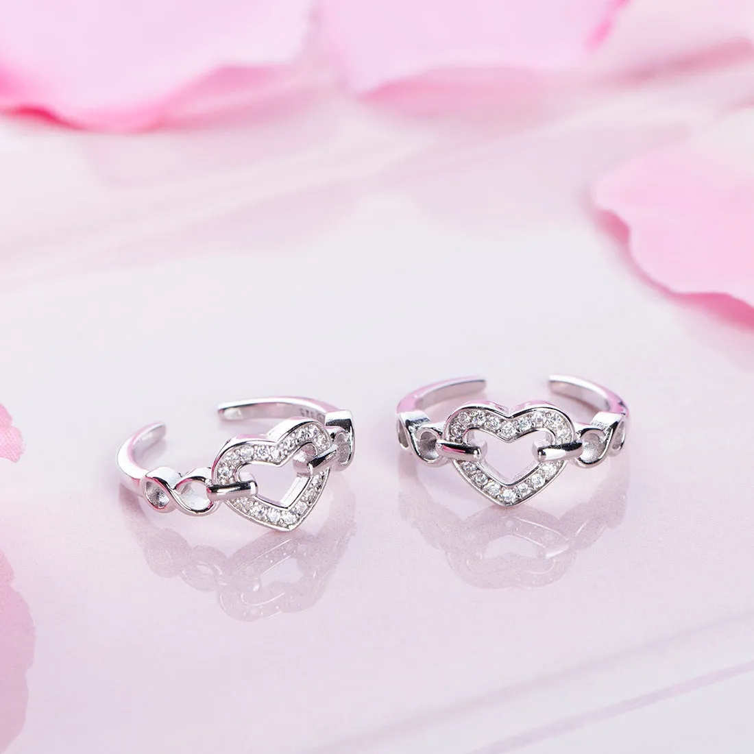 Infinity Heart Silver 925 Silver Toe Ring