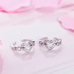 Infinity Heart Silver 925 Silver Toe Ring