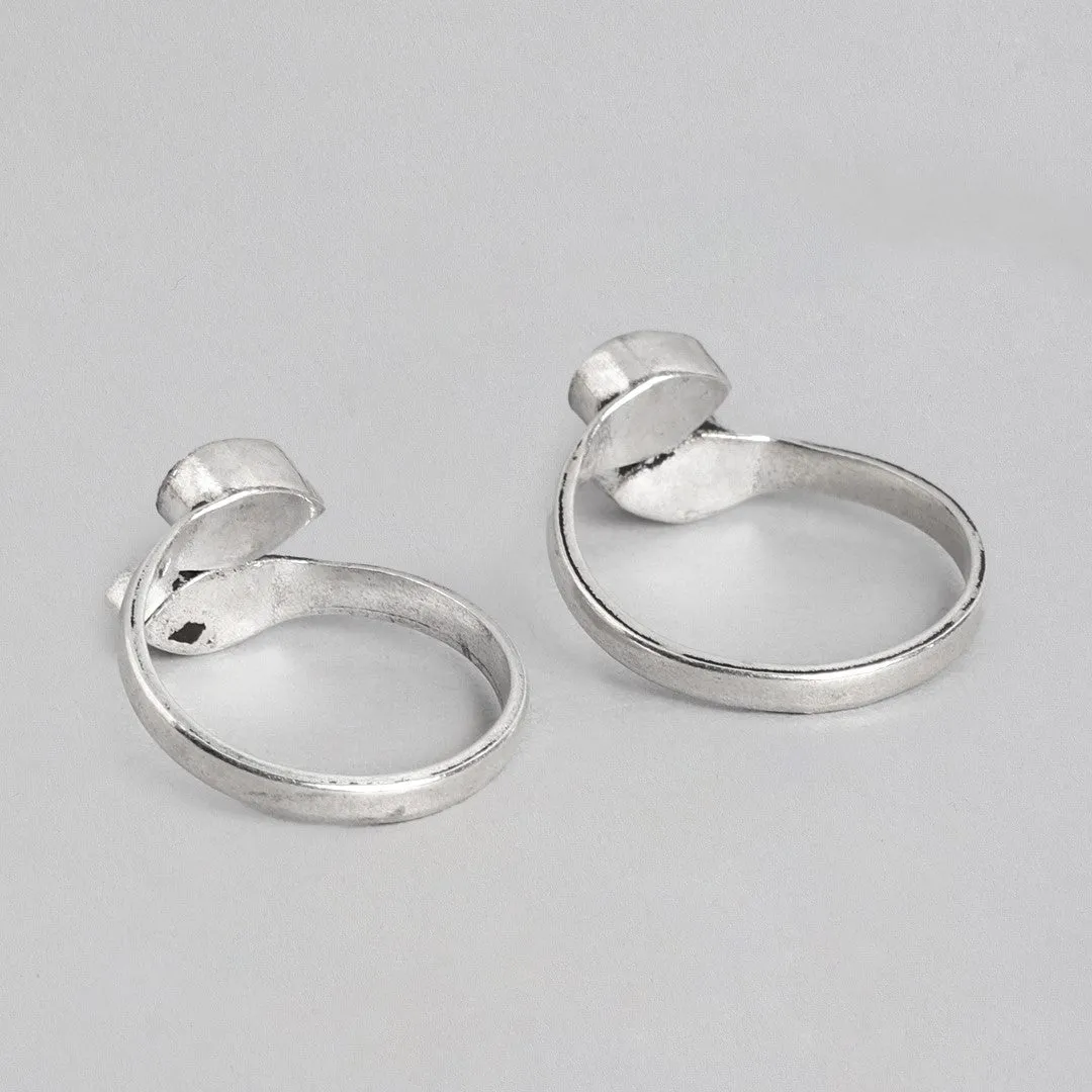 Jeweled Harmony Silver-Plated 925 Sterling Silver Toe Ring