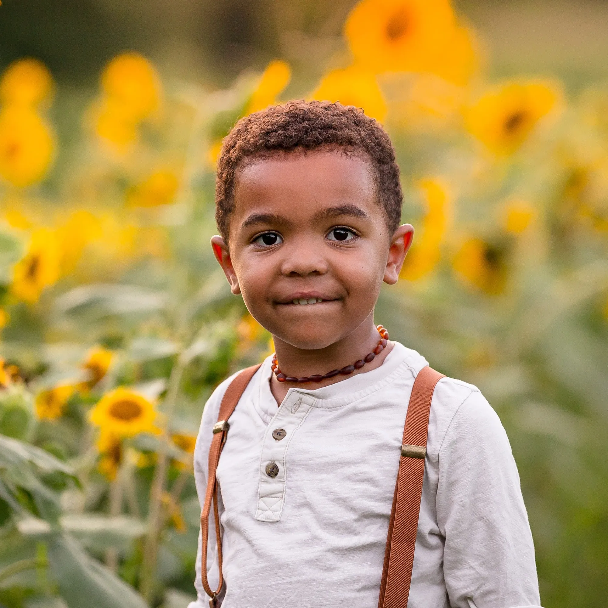 Kids | Raw Cognac Bean Baltic Amber Necklace