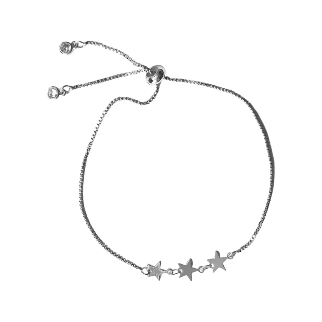 Knox Silver Stars Adjustable Bracelet