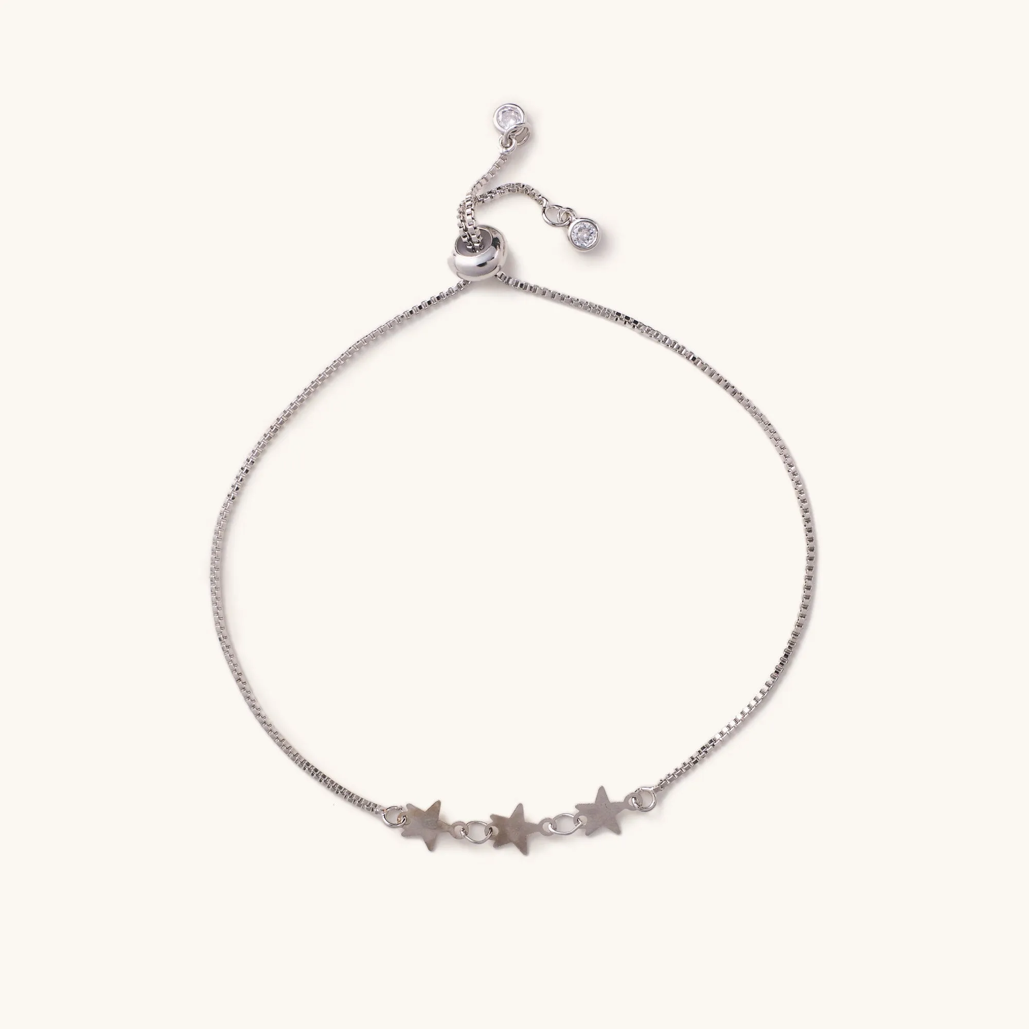 Knox Silver Stars Adjustable Bracelet
