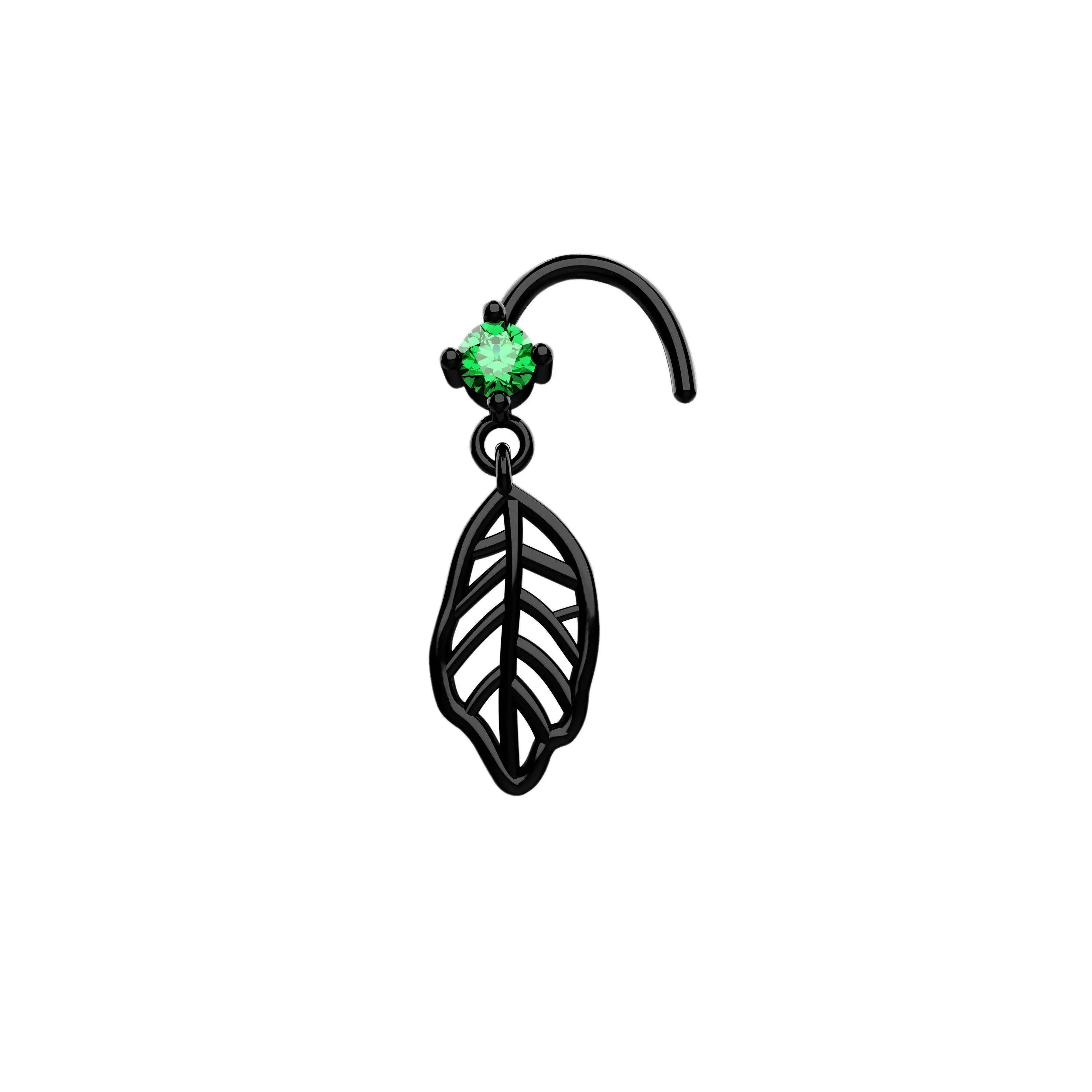 Leaf Dangle Nose Ring Piercing – Gold Nose Jewelry for Women