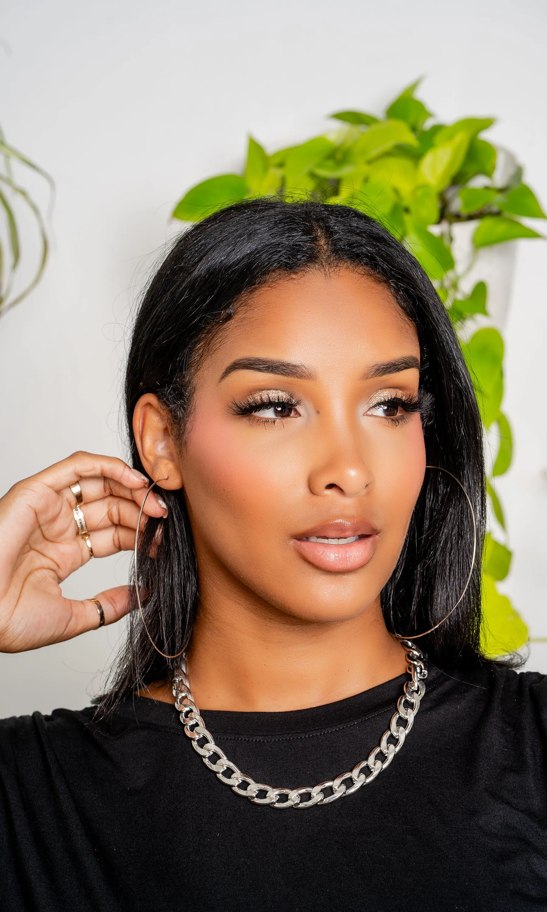 Lightweight Oversized Hoops Earrings - Silver