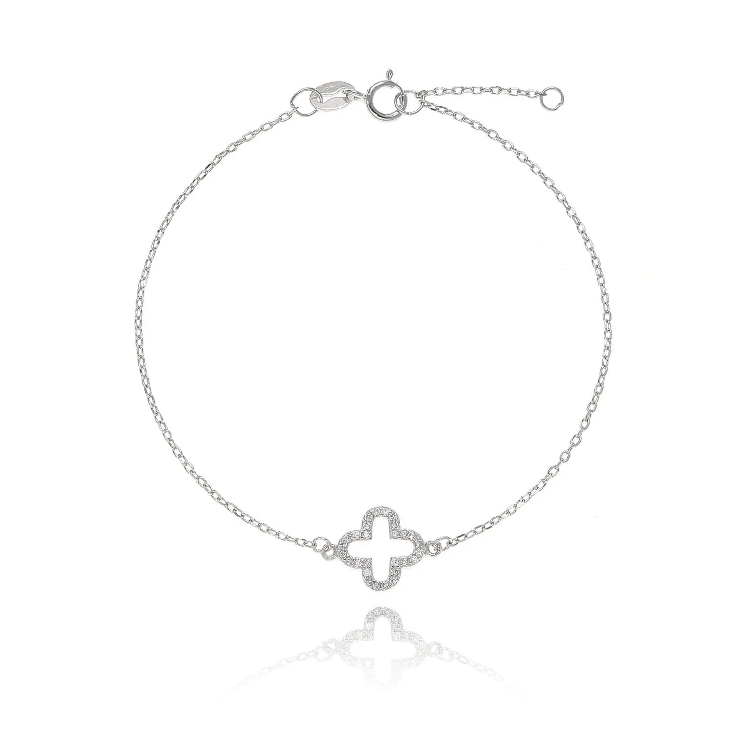MELINDA CLOVER SILVER BRACELET