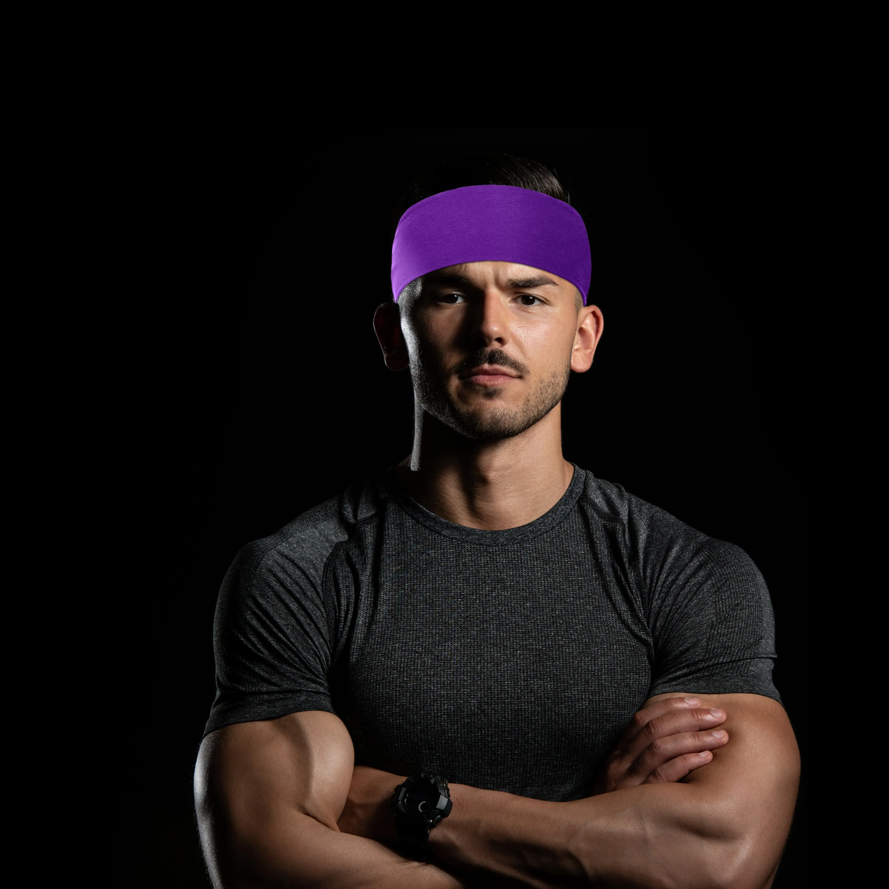 Men's Headbands Cotton Jersey 3" Wide Sports Fitness Yoga Made in the USA Fuchsia