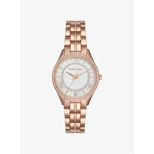 Michael Kors Lauryn Mother-of-Pearl Rose-Tone Watch 33mm Quartz