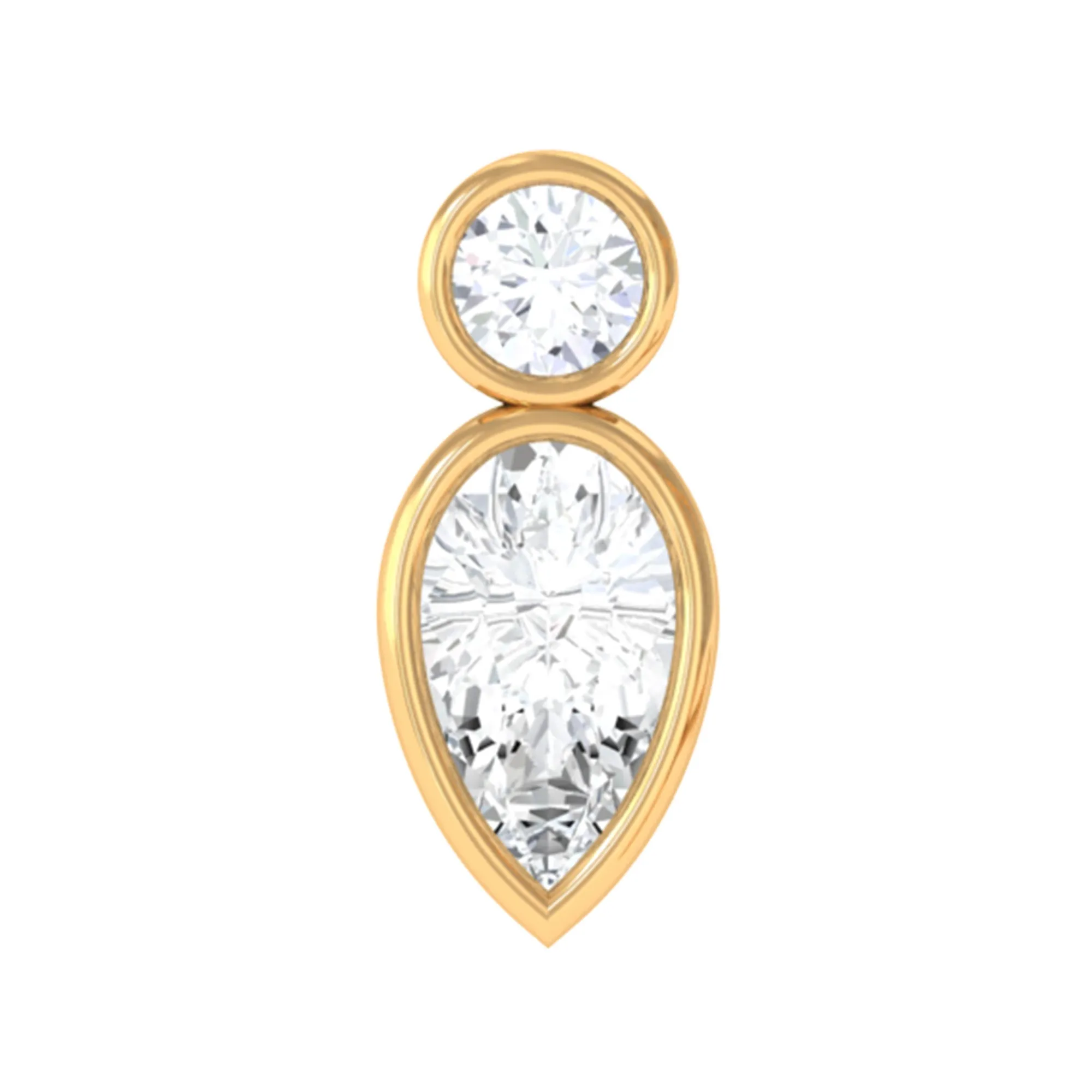 Minimal Pear Diamond Tragus Earring in Bezel Setting
