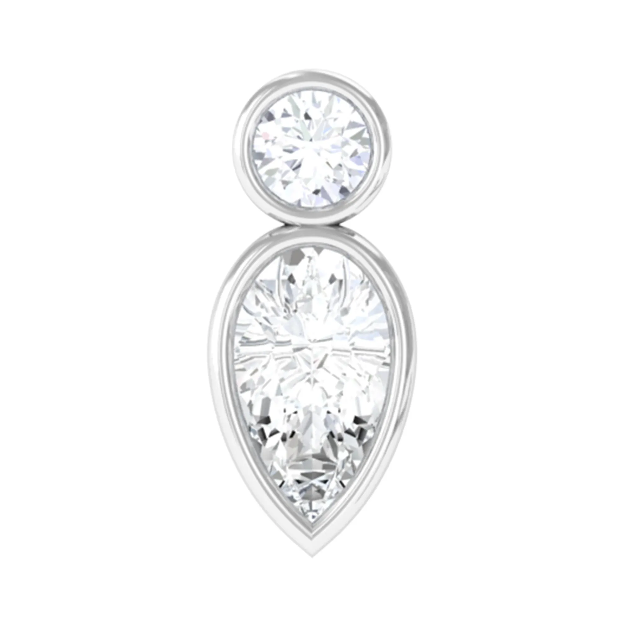 Minimal Pear Diamond Tragus Earring in Bezel Setting