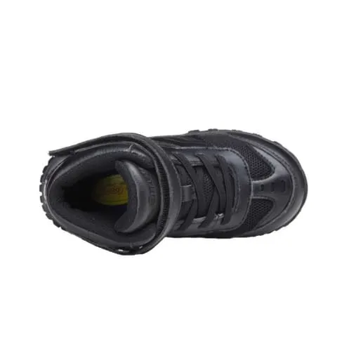 Mt. Emey 3305-1H Black - Children Straight Last Athletic Boots with Elastic Laces