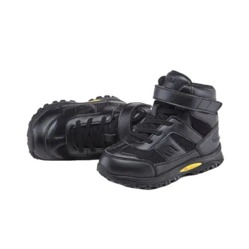 Mt. Emey 3305-1H Black - Children Straight Last Athletic Boots with Elastic Laces